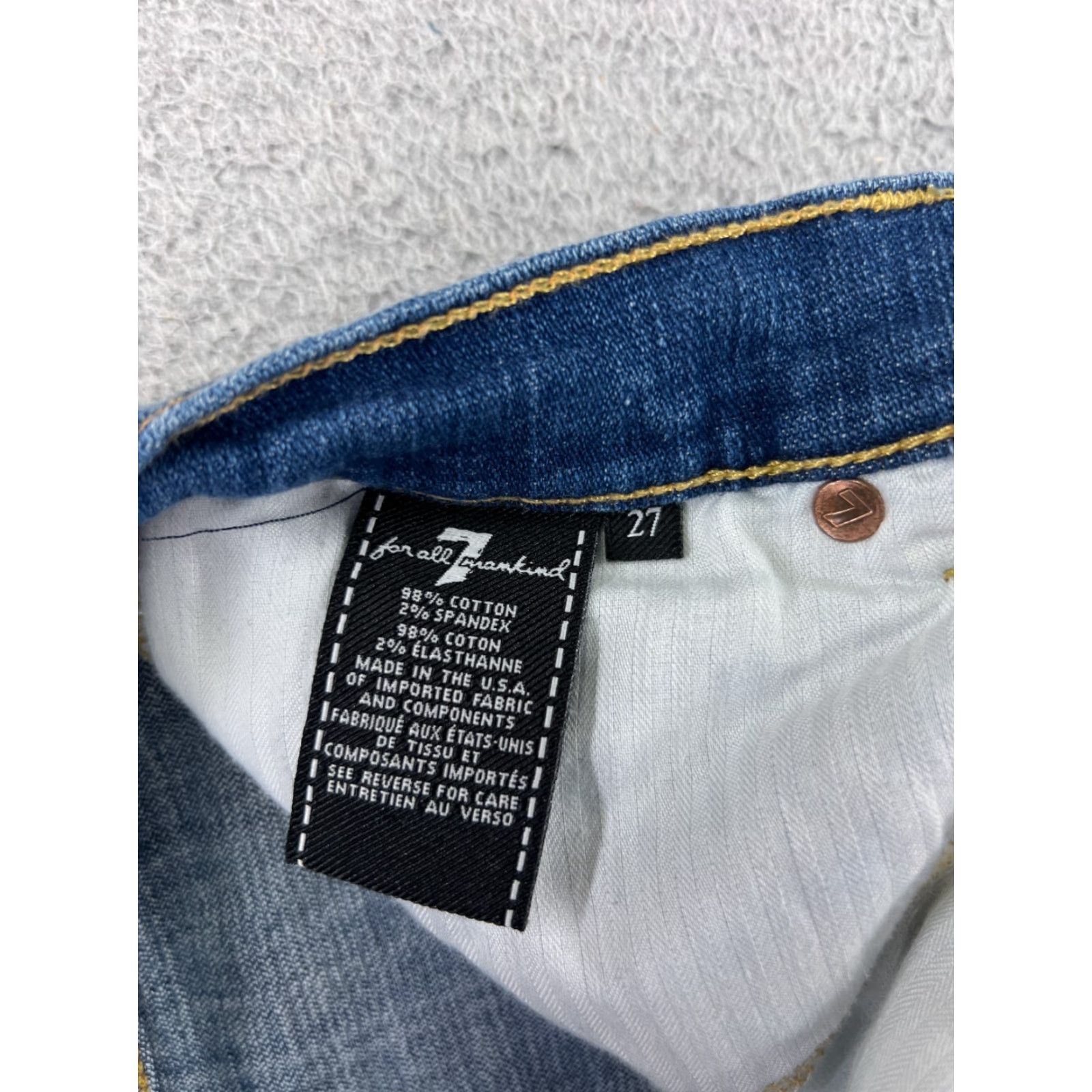 7 For All Mankind 7 For All Mankind Jeans Women 27 Blue Denim Josefina Skinny Button Fly Adult Regular 27 in Blue 7 For All Mankind Jeans Womens Jeans Button Fly 90s? Size 27" / US 4 / IT 40 - 7 Thumbnail