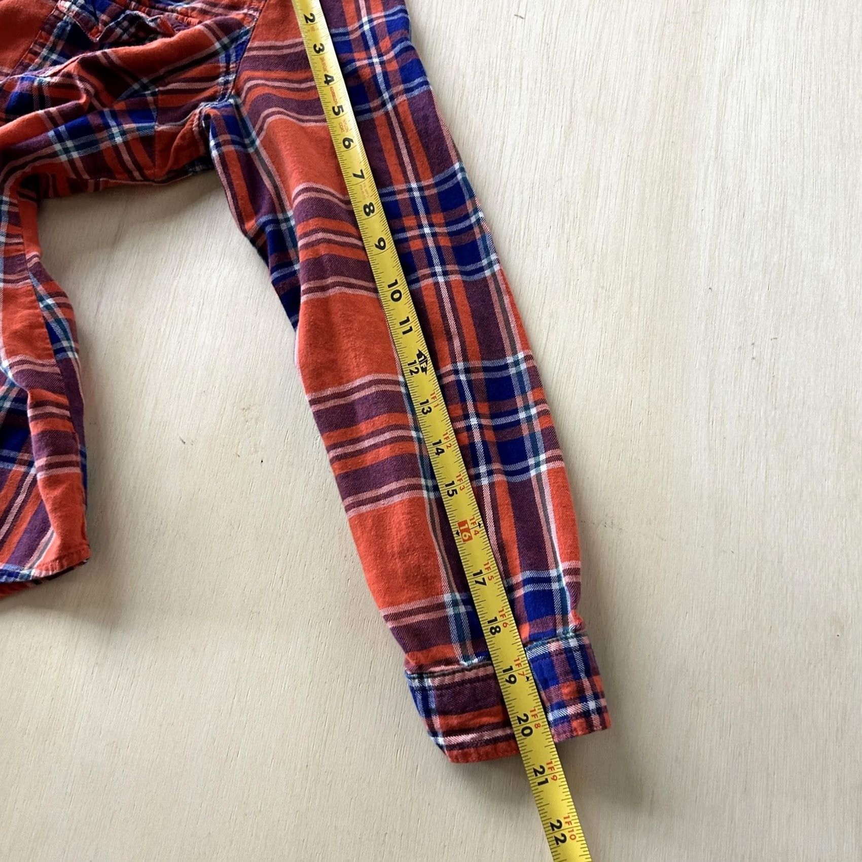 Old Navy Old Navy Plaid Flannel Shirt Mens XL Orange Blue Long Sleeve Casual Button Up Size US XL / EU 56 / 4 - 7 Thumbnail