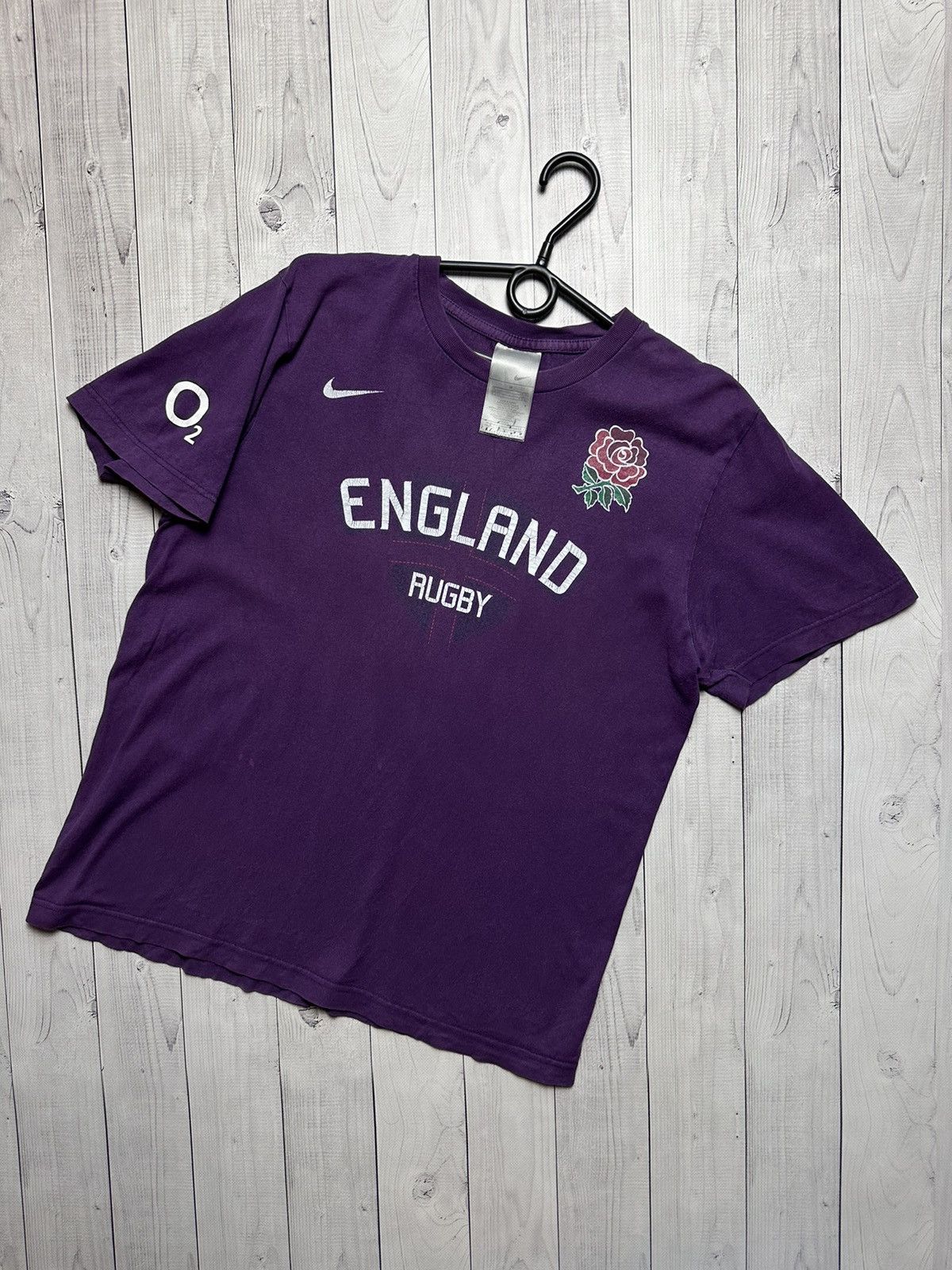 Vintage England rugby Nike soccer tee logo size M