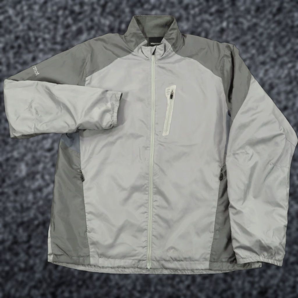 Marmot Marmot Jacket Mens Medium Light Grey Softshell Fleece Lined Full Zip Wind Rain Size US M / EU 48-50 / 2 - 1 Thumbnail