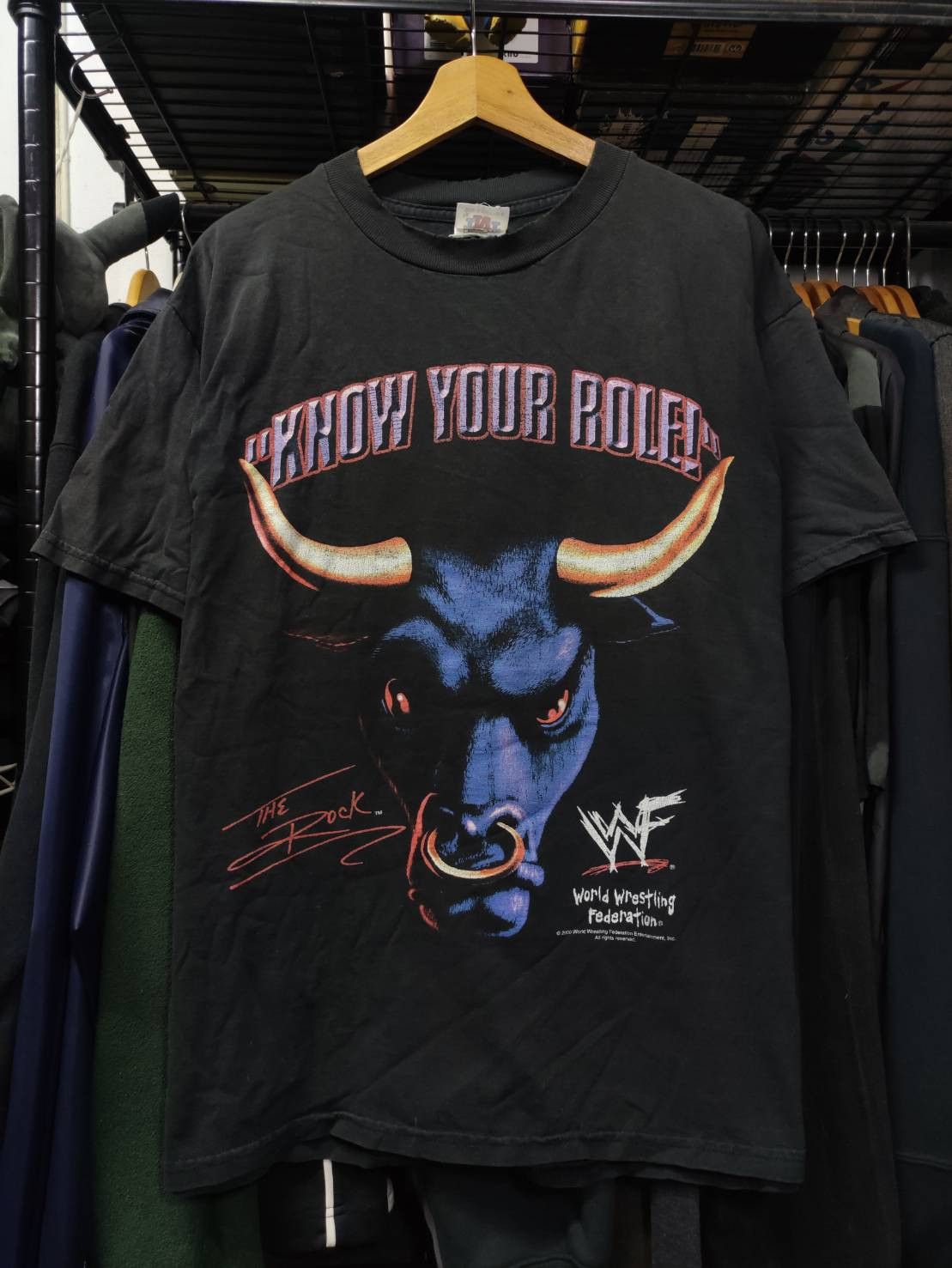 WWF Vtg 00's The Rock " Know Your Role, The Peoples Champion " Size US L / EU 52-54 / 3 - 3 Thumbnail
