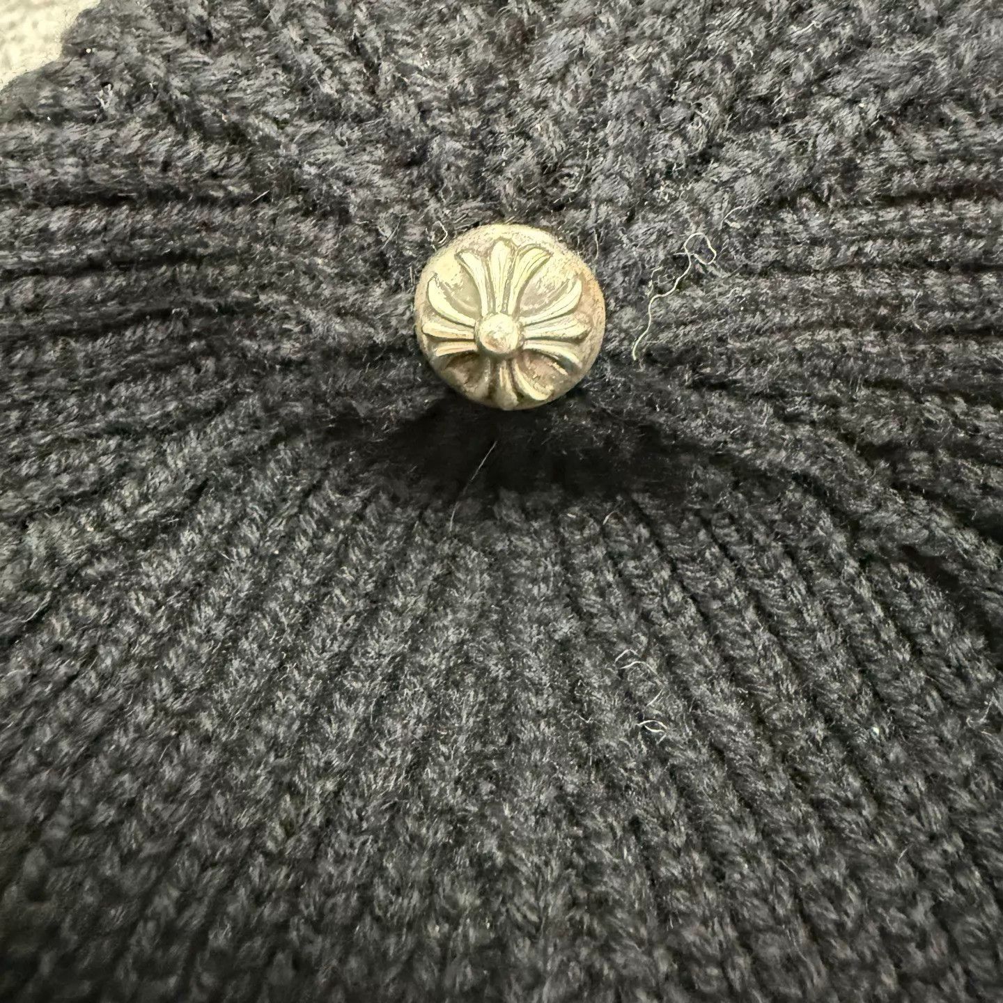 Chrome Hearts Chrome Hearts Black Cross-Patch Cashmere 3-Tone Beanie Size ONE SIZE - 4 Thumbnail