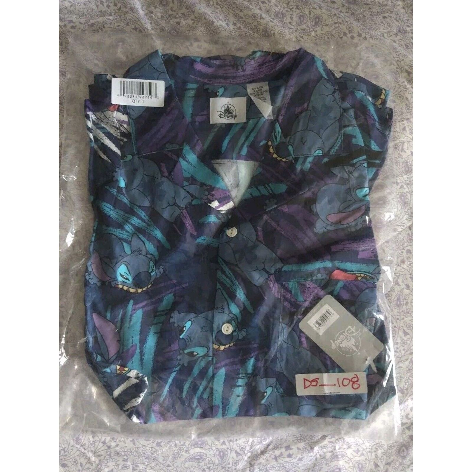 Disney Disneys "Stitch" Woven Camp Shirt Adults -Lilo & Stitch XXL Size US XXL / EU 58 / 5 - 6 Thumbnail