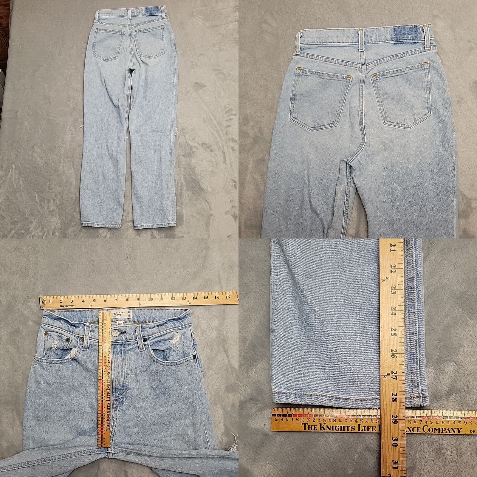 Abercrombie & Fitch VINTAGE Abercrombie & Fitch Jeans Women 27 4s Blue 90s Straight Ultra High Rise 5-Pocket Denim Cotton Blend Zip Womens Size 27" / US 4 / IT 40 - 8 Thumbnail