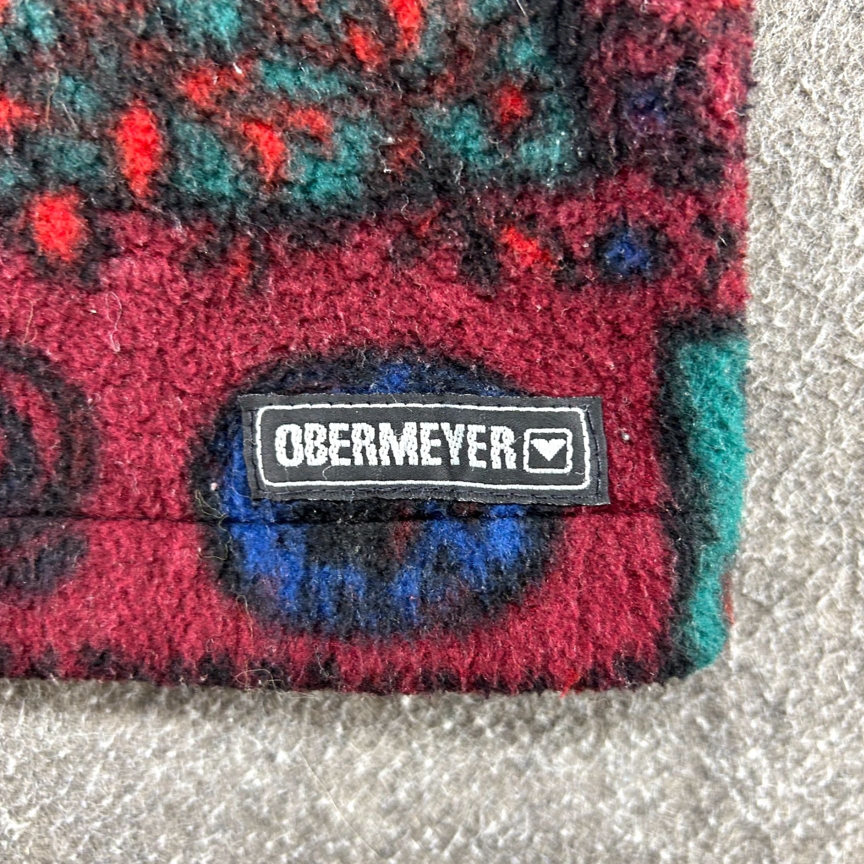 Obermeyer VINTAGE Obermeyer Jacket Womens M Red Green 1/2 Zip Tribal Fleece Abstract 90s Size M / US 6-8 / IT 42-44 - 6 Thumbnail