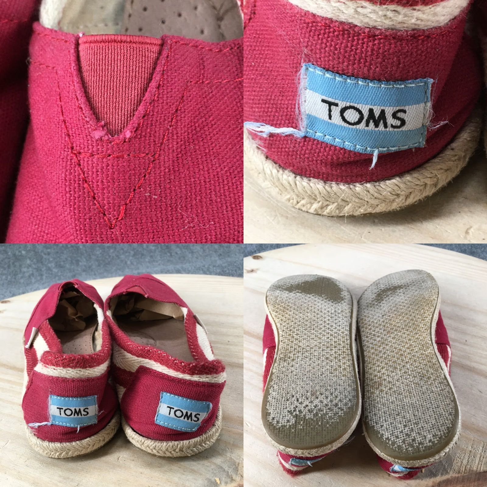 Toms TOMS Womens Slip-On Shoes 7 Classic Red Fabric Low Top Comfort Flat Casual Shoes Size M / US 6-8 / IT 42-44 - 8 Thumbnail