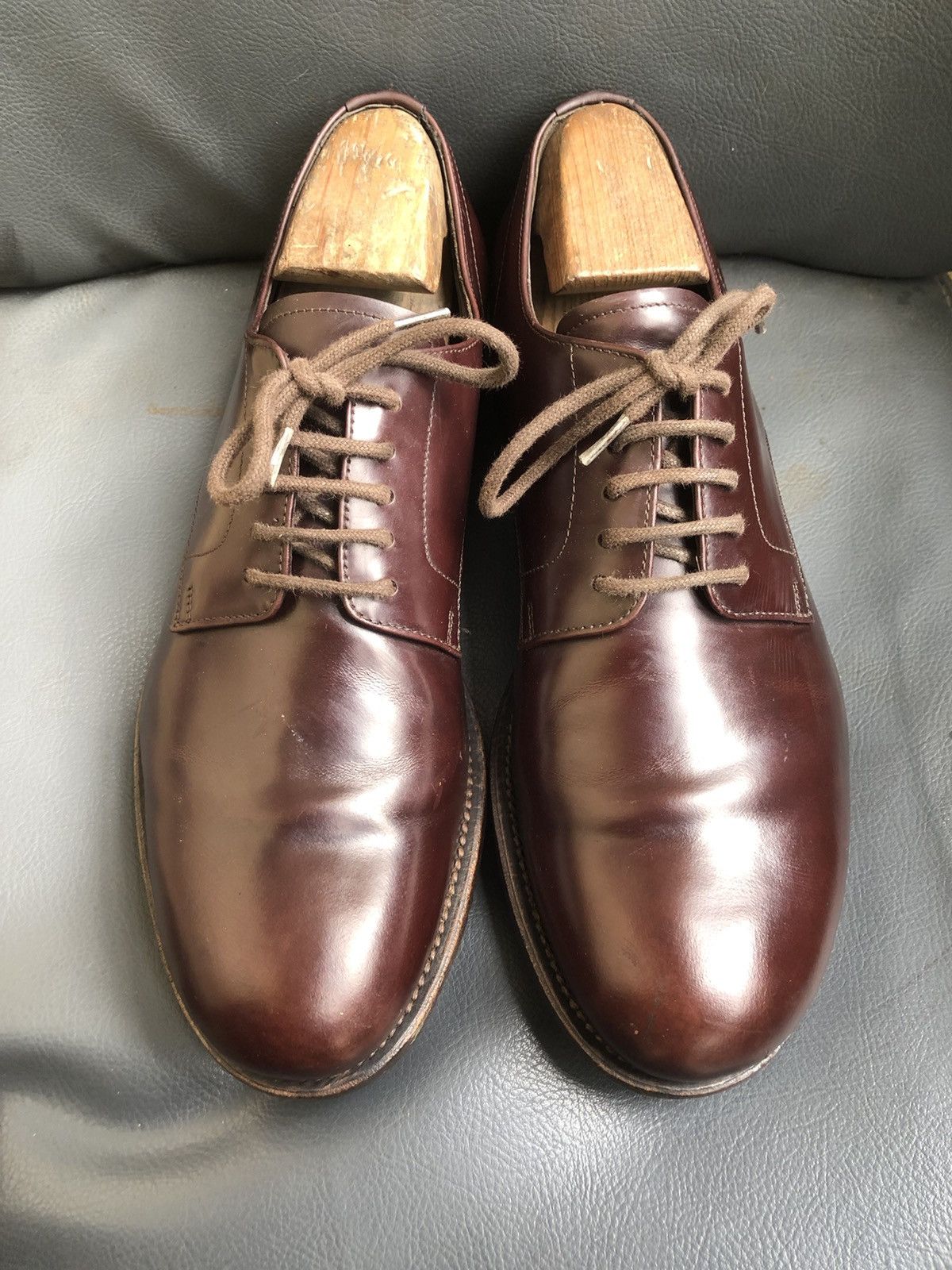 Prada PRADA Brown Leather Men’s Derby Dress shoes Size 7.5 Size US 7.5 / EU 40-41 - 2 Thumbnail