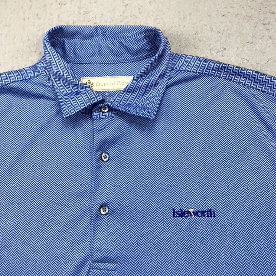 Vintage Donald Ross Polo Shirt Mens XL Blue Logo Striped Performance Golf Shirt Polo Size US XL / EU 56 / 4 - 2 Thumbnail