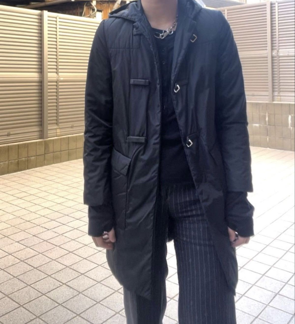 Prada 1999 AW Nylon Duffle Coat 42 Vintage Runway