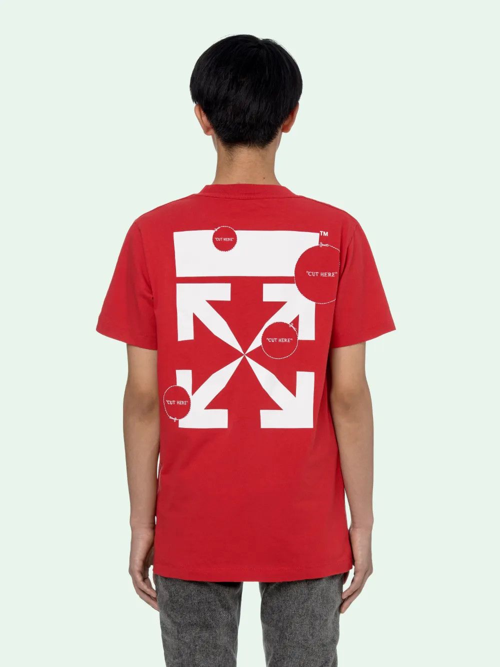 Off-White Red Cut Here Arrows Logo T-Shirt Size US M / EU 48-50 / 2 - 2 Thumbnail