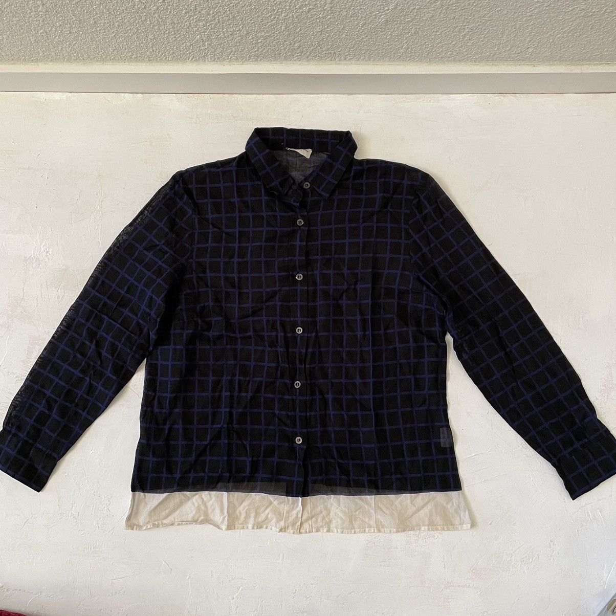 Dries Van Noten Dries Van Noten Womens Transparent Checkered Shirt Size 44 Size M / US 6-8 / IT 42-44 - 8 Thumbnail