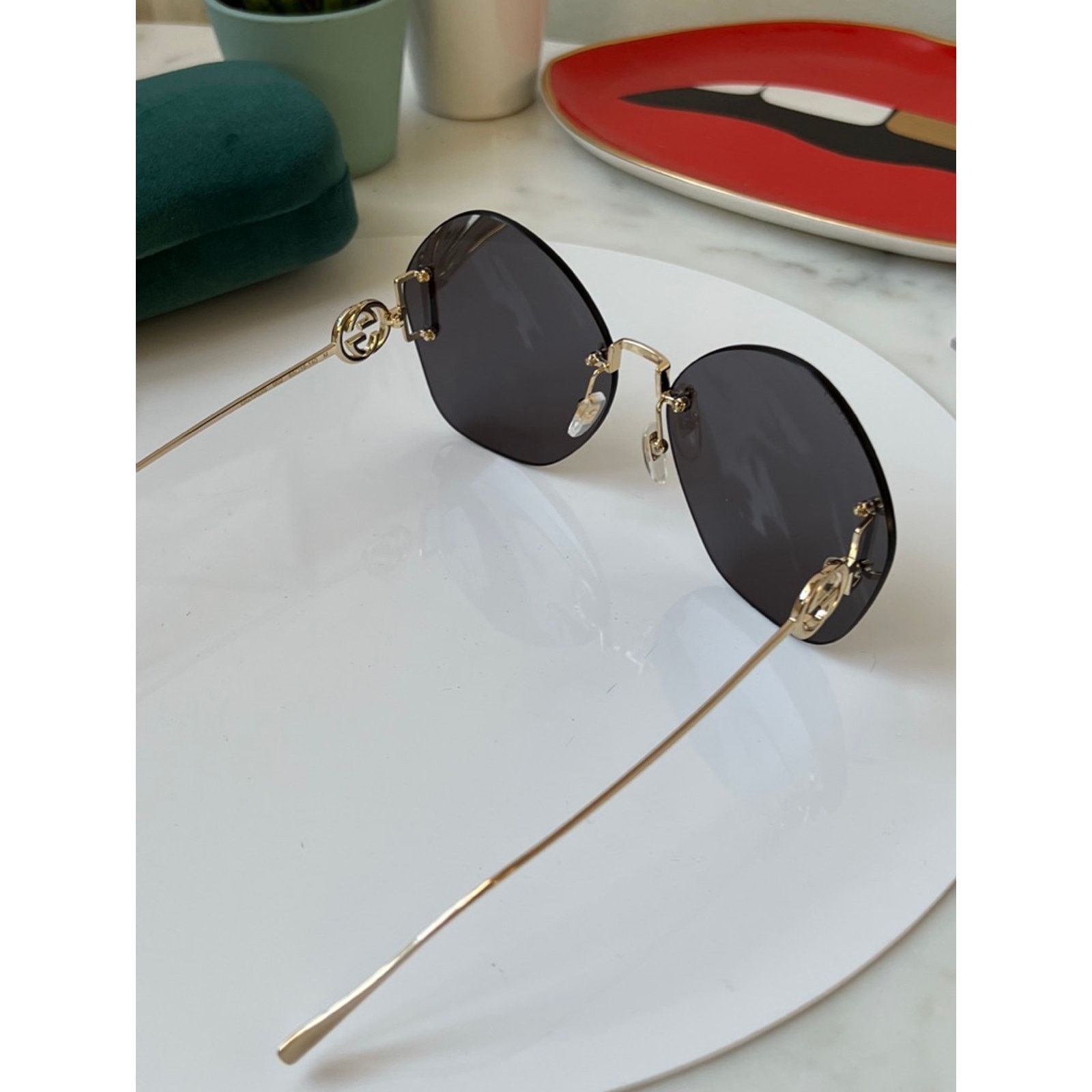 Gucci NEW Gucci GG1203S Dark Grey Rimless Sunglasses Size ONE SIZE - 7 Thumbnail