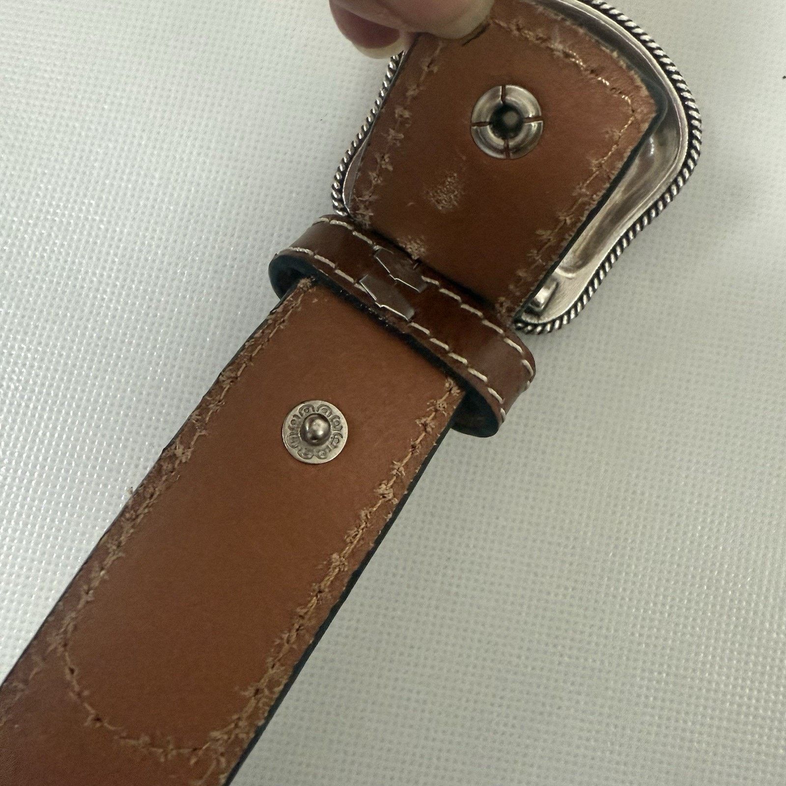 Nocona Nocona Western Belt Leather Rhinestone Horse Hair Studded Size ONE SIZE - 5 Thumbnail