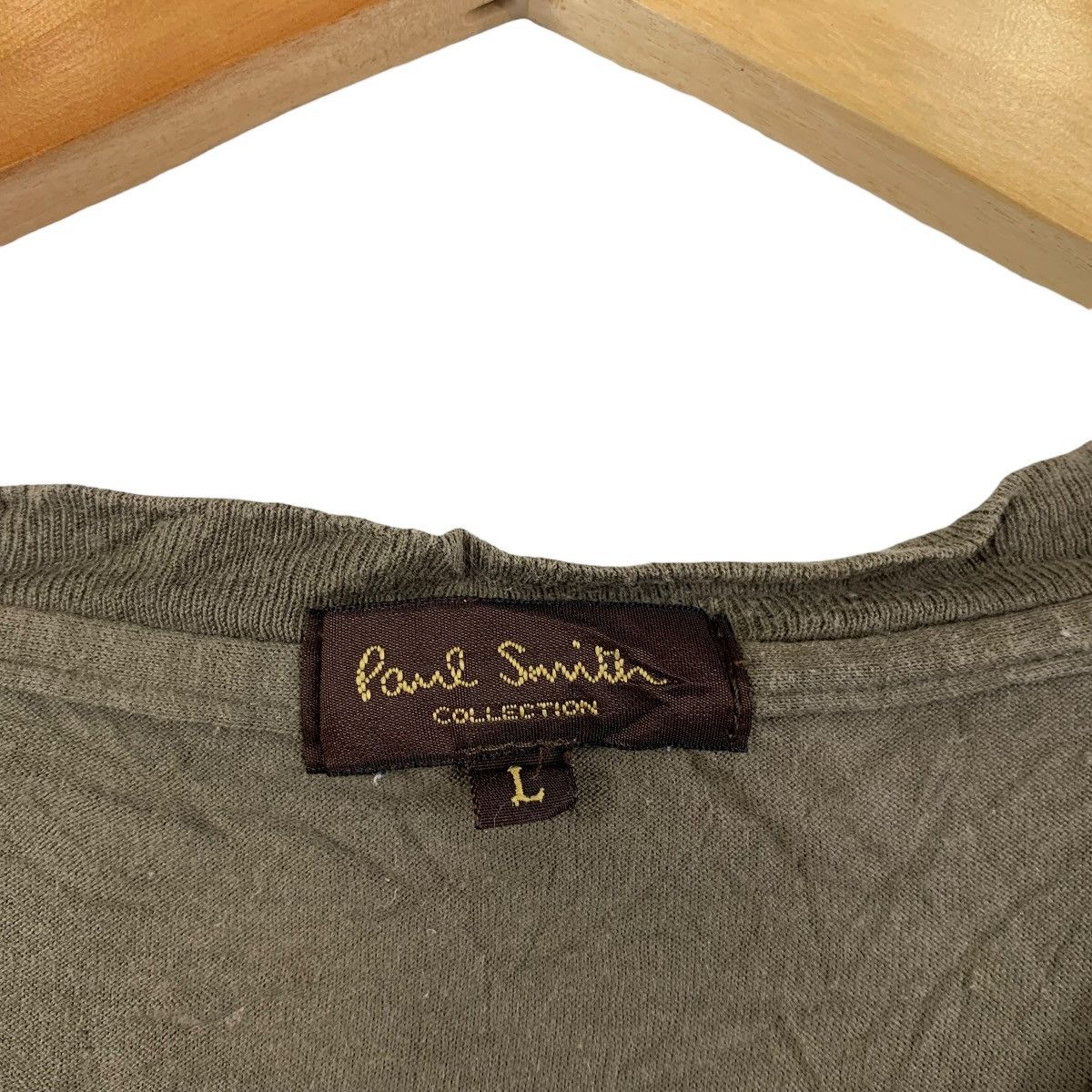 Paul Smith Paul Smith Collection LS Tee Olive Navy Stripe Panel Design Size US L / EU 52-54 / 3 - 3 Thumbnail