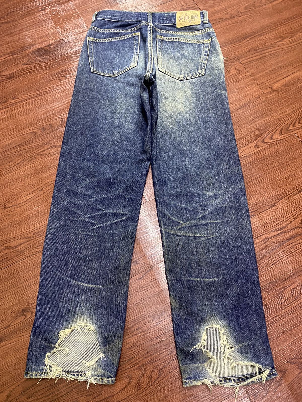 Gap Vtg Y2K Gap Original Jeans Bleached Distressed Loose Jeans Size US 29 - 2 Thumbnail