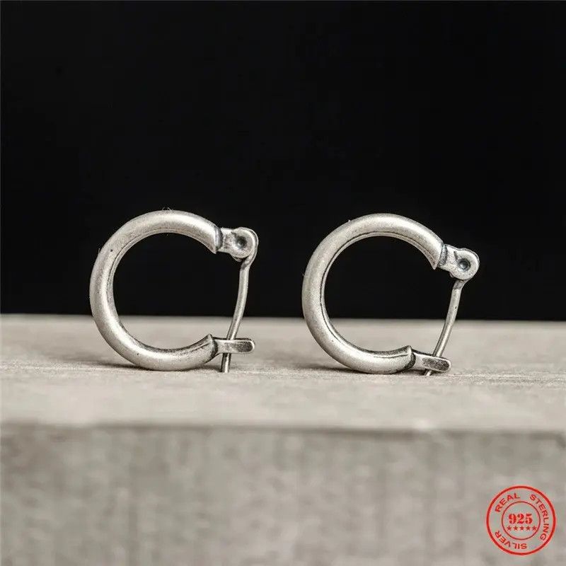 Jewelry Circle Hoop Earrings 925 Sterling Silver Ear Jewelry Gift Size ONE SIZE - 7 Thumbnail