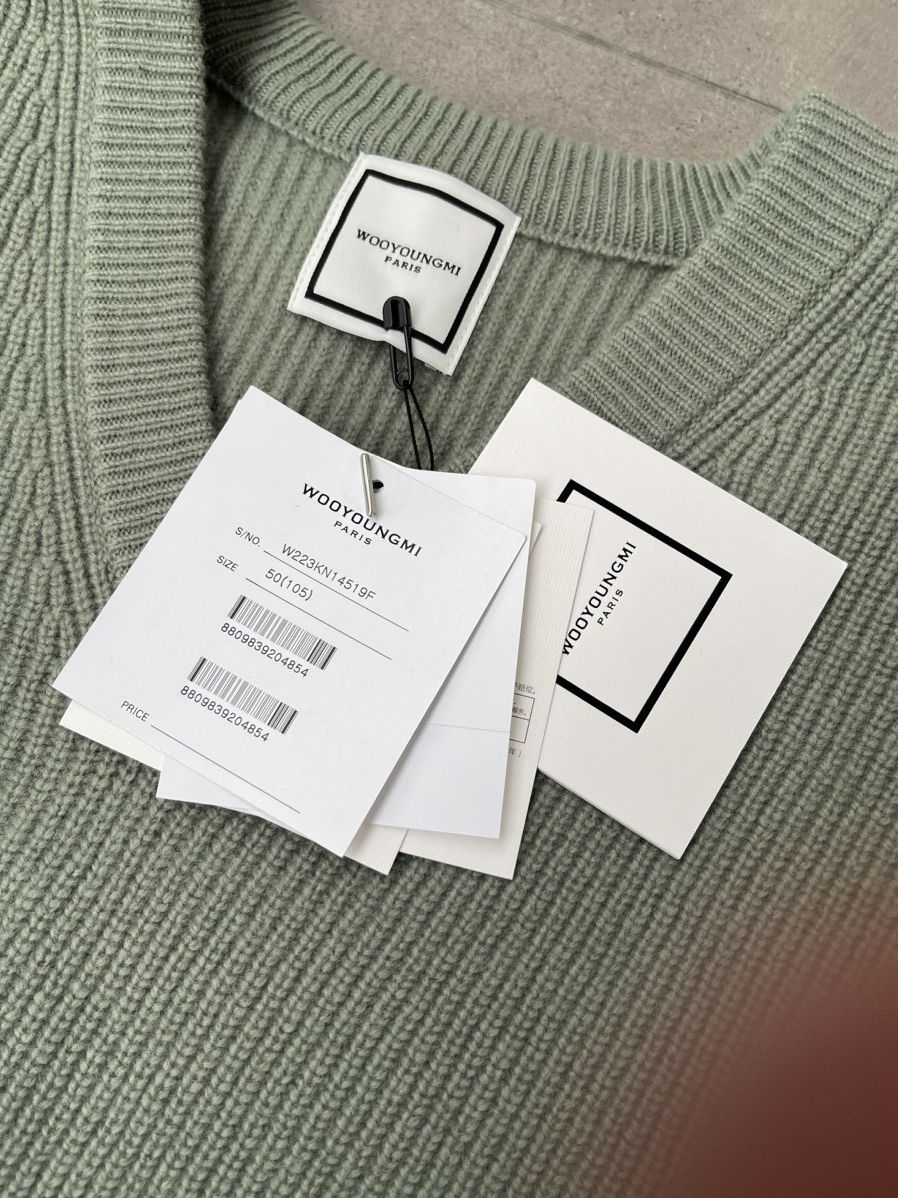 Wooyoungmi !DS! SS23 Wooyoungmi Green Knitted V-Neck Vest Size US M / EU 48-50 / 2 - 18 Thumbnail