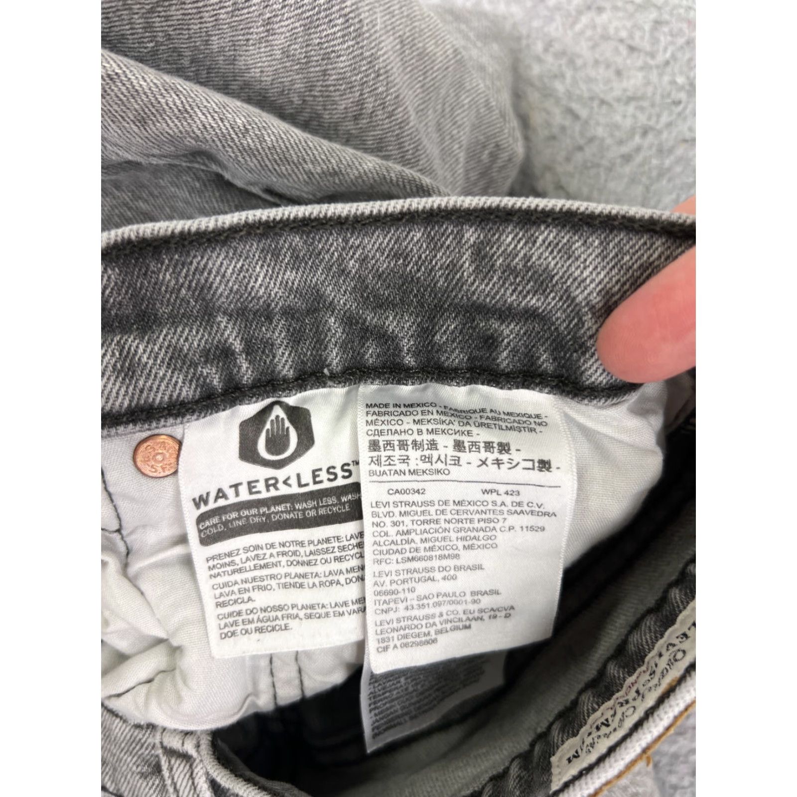 Levi's Levi's 501 Jeans Women Skinny Denim Gray Regular 26 Inseam 27 Button Fly Distressed Stretch Vintage: No Size 26" / US 2 / IT 38 - 7 Thumbnail