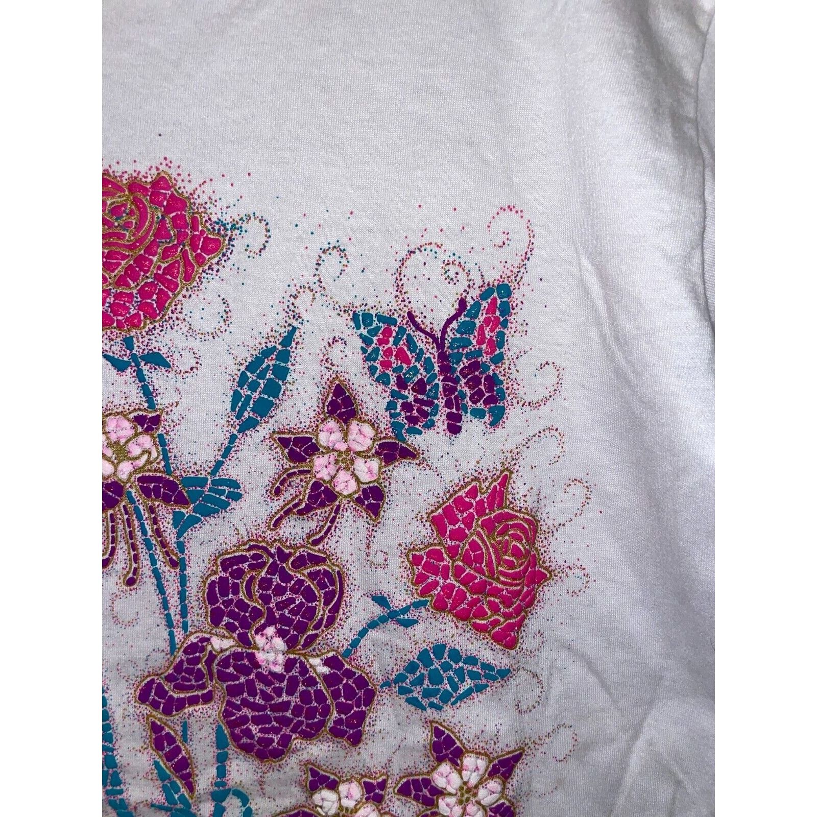 Jerzees Vintage Pennsylvania Lancaster Flower Graphic White Shirt Size US S / EU 44-46 / 1 - 3 Thumbnail