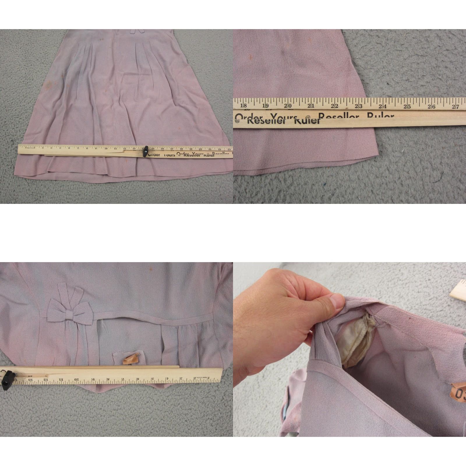 Vintage VINTAGE Ture Purple Bow Crepe Dress Womens 2XS 40s A-Line Short Sleeve Weddings Parties 40s Womens Size XXS / US 00 / IT 34 - 10 Thumbnail