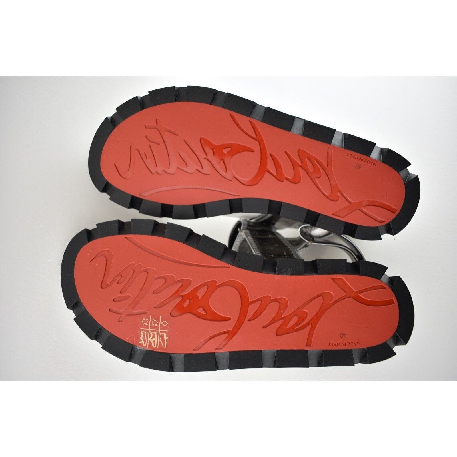 Christian Louboutin Christian Louboutin Lock Cool Flat Silver Black Platform Size US 10 / IT 40 - 12 Thumbnail