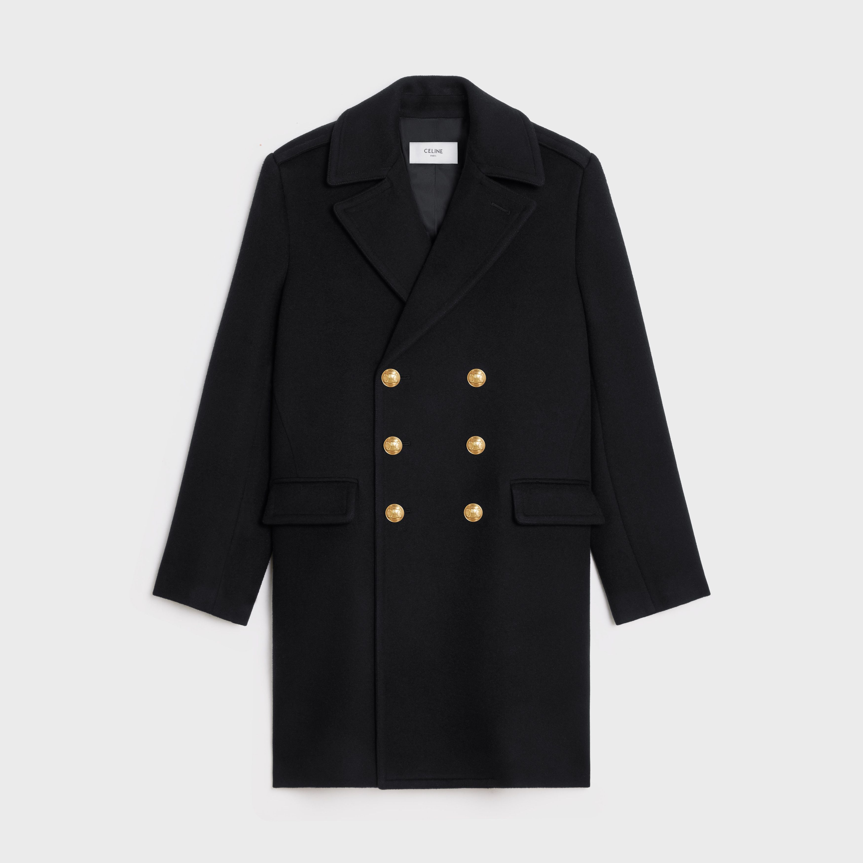 military coat in cashmere wool
