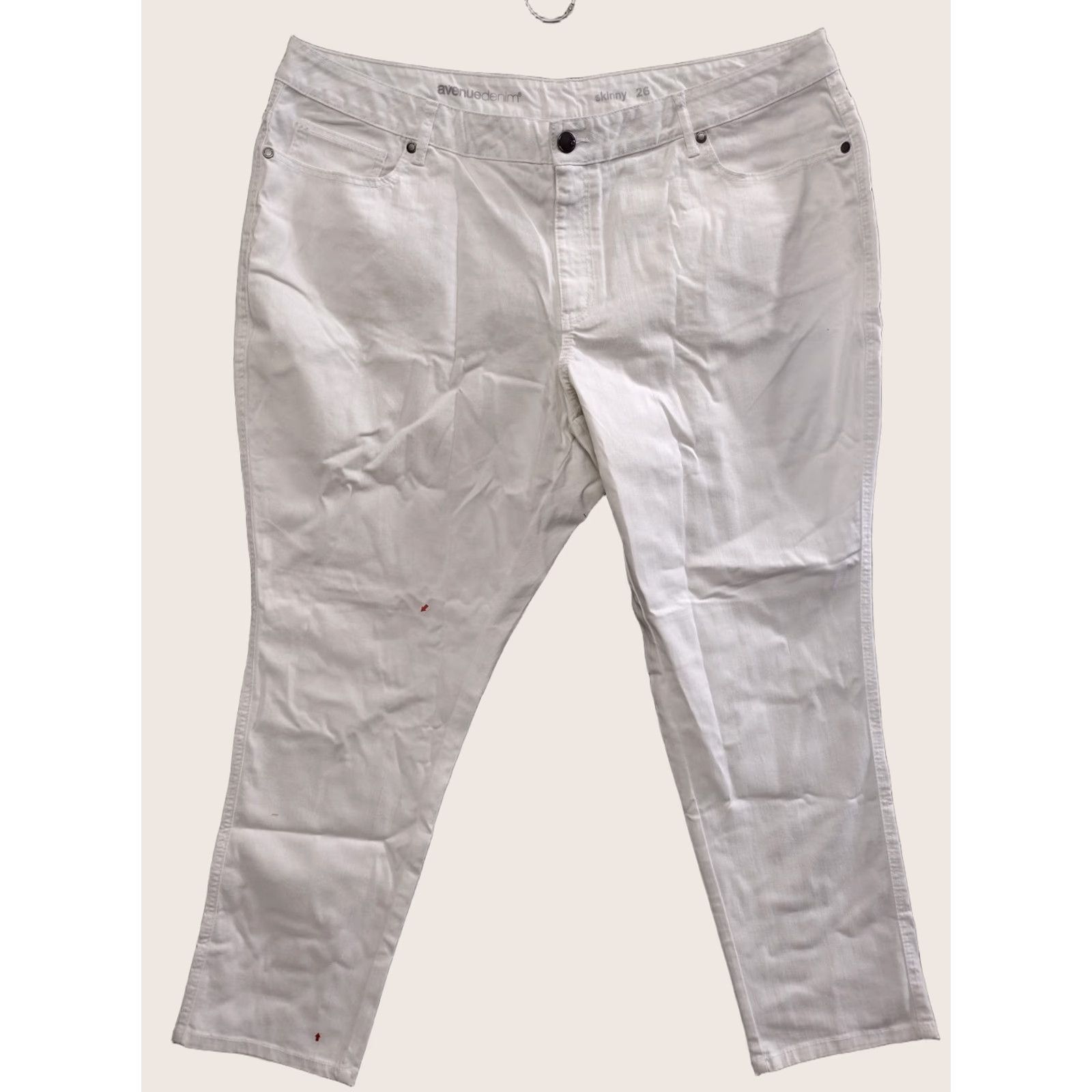 Avenue Avenue Jeans Women's White Tapered Skinny 26 Denim 5-Pocket Stretch High Rise Jeans Size 26" / US 2 / IT 38 - 1 Thumbnail