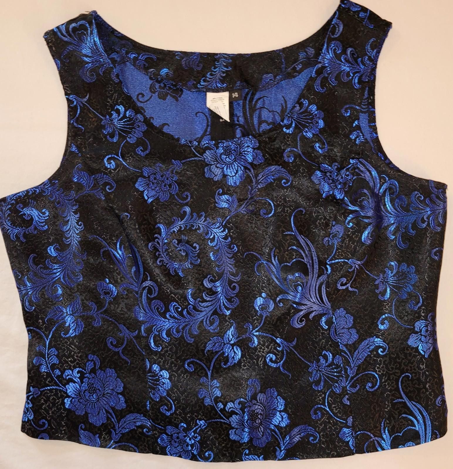 The Unbranded Brand blue and black women's size 14 sleeveless blouse Size XL / US 12-14 / IT 48-50 - 1 Thumbnail