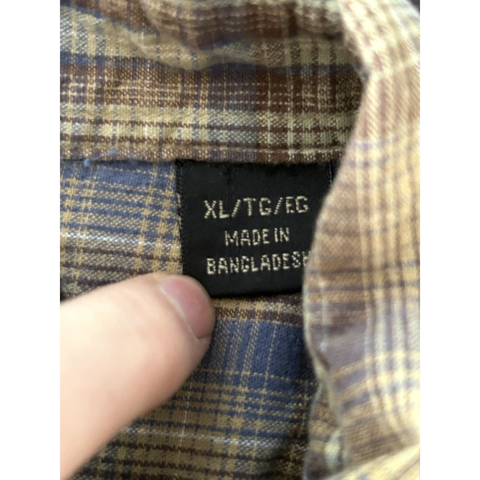 Vintage Red Head Mens Plaid Short Sleeve Button Shirt Beige Blue XL Size US 36 / EU 52 - 5 Thumbnail
