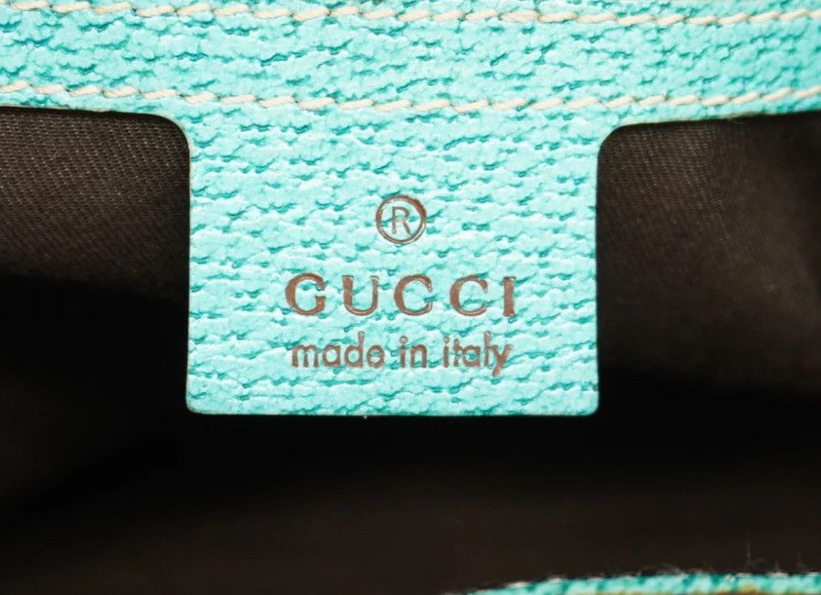 Gucci Gucci Beige/Turquoise GG Canvas and Leather Jackie O Hobo Size ONE SIZE - 13 Thumbnail