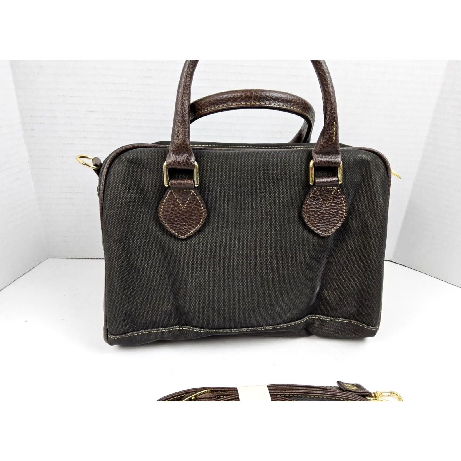 Lancel Lancel Boston Canvas Convertible Bag Satchel Handbag Purse Women's Black Canvas Satchel/Top Handle Bag Kid? Size ONE SIZE - 4 Thumbnail
