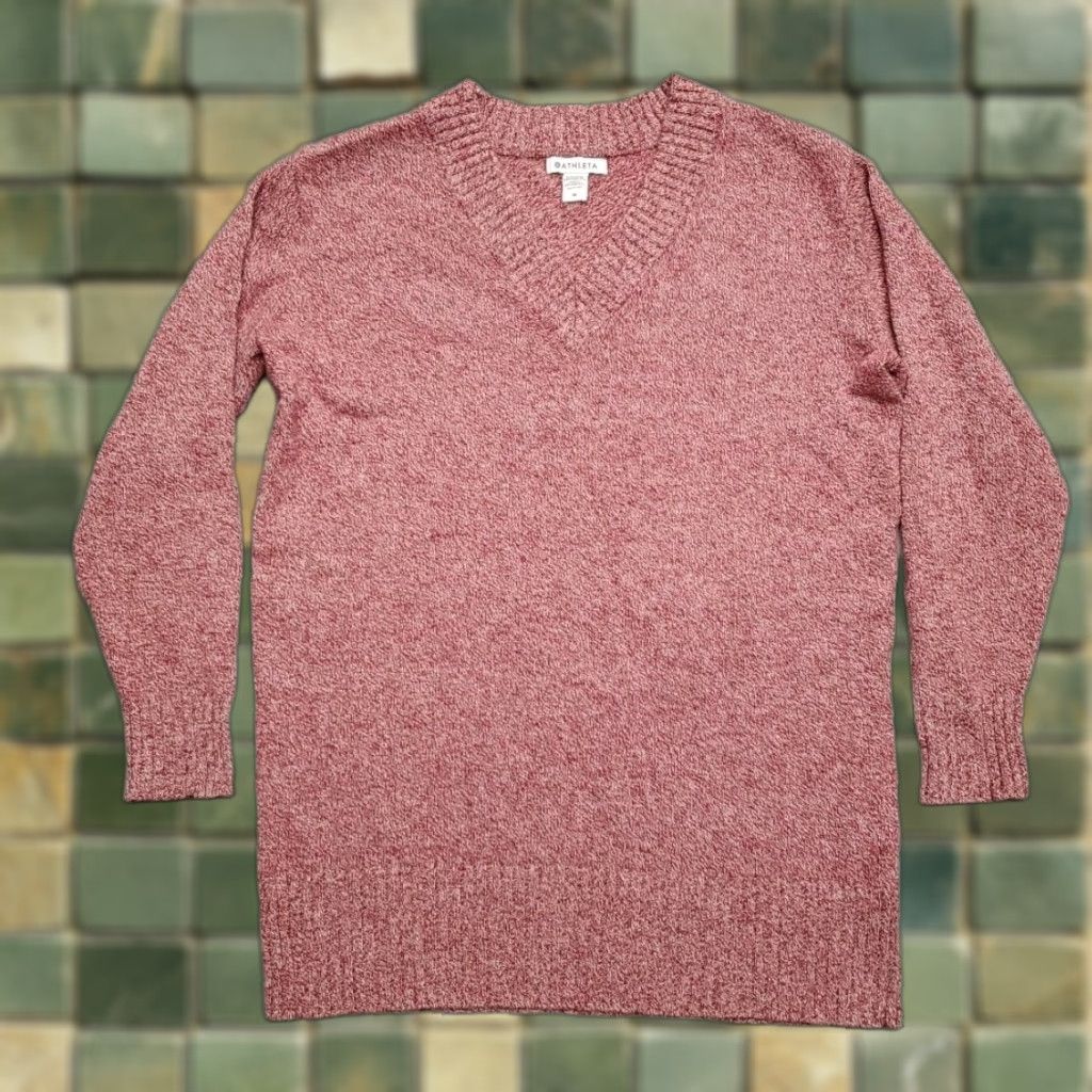 Athleta Athleta Womens Medium Vital V-Neck Tunic Pullover Sweater Wool Cashmere Blend Size M / US 6-8 / IT 42-44 - 1 Thumbnail