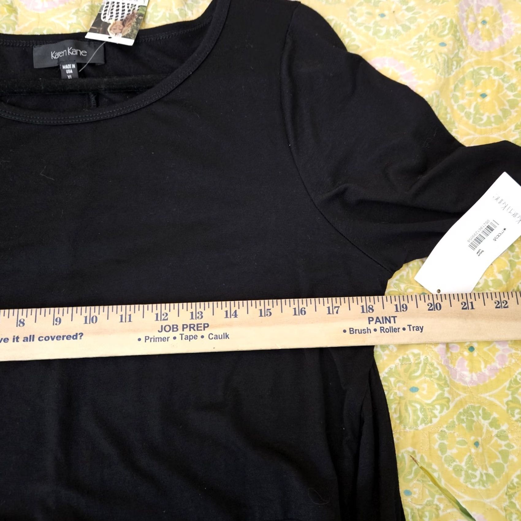 Vintage Karen Kane Dress Black 3/4 Sleeve Tie Waist XL Women A-Line Stretch New Size XL / US 12-14 / IT 48-50 - 5 Thumbnail