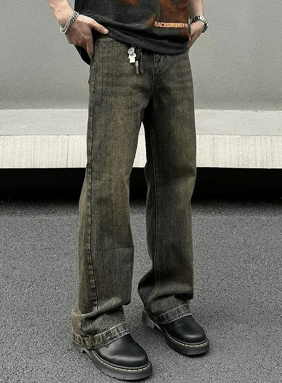 Japanese Brand × Vintage High street retro vintage faded mud straight leg jeans pants Size US 32 / EU 48 - 2 Thumbnail