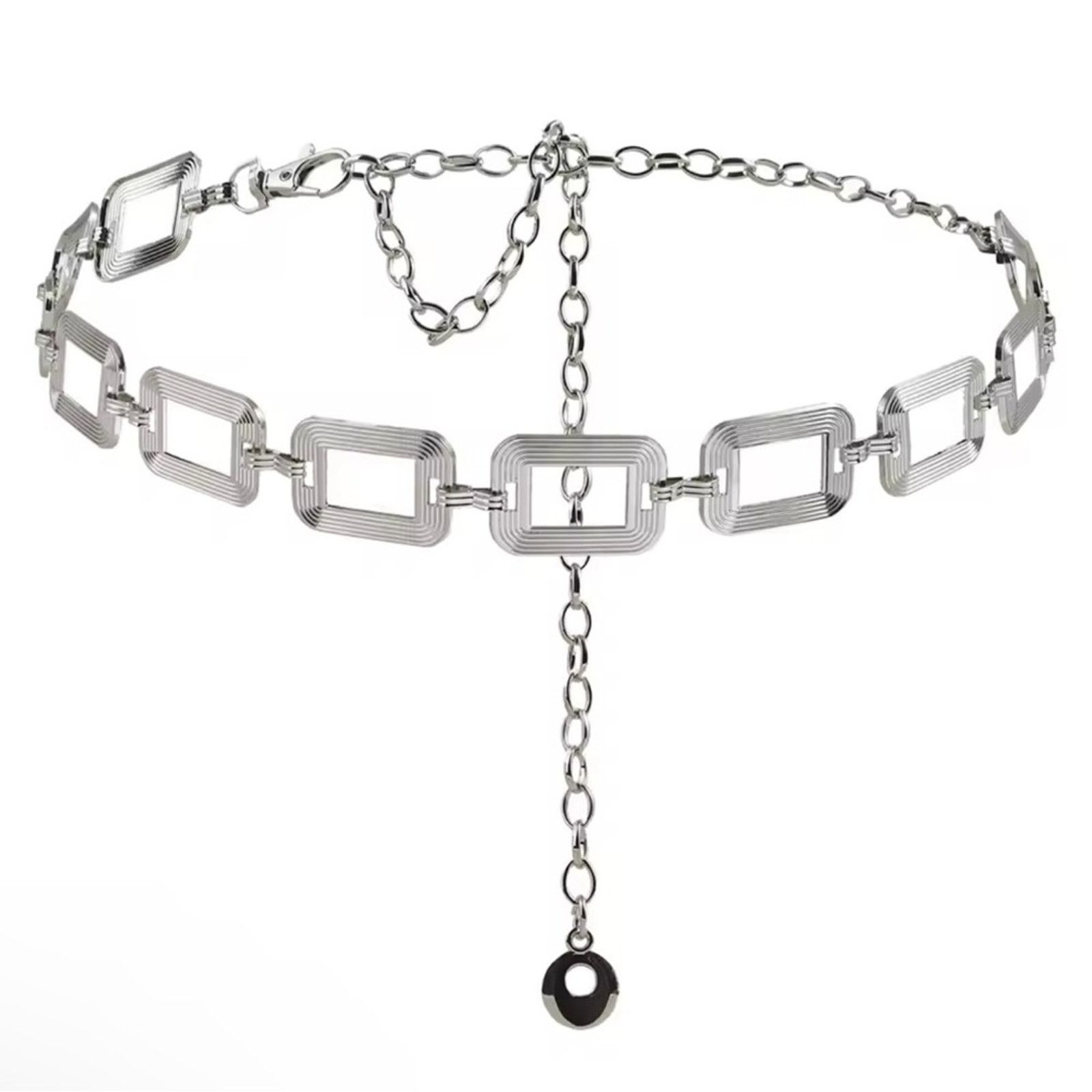 Other cute chain hollow simple square belt buckle chain belt Size ONE SIZE - 7 Thumbnail