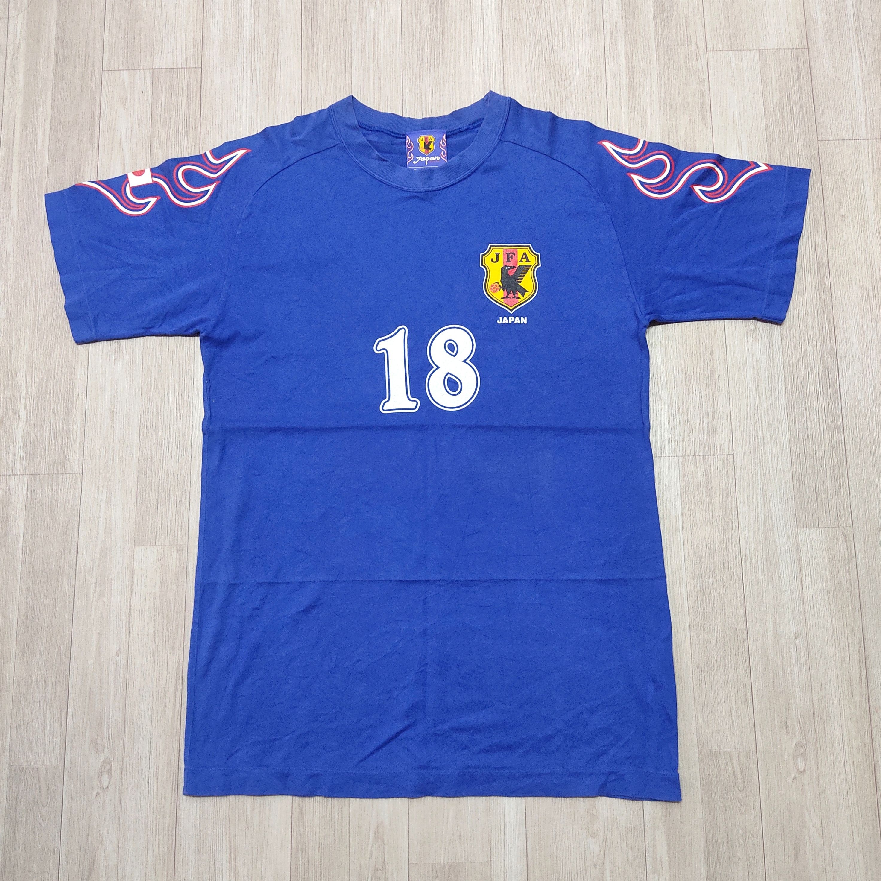 Japan Blue Vtg 90s JFA JO 18 Japan Football World Cup T-shirt Size US M / EU 48-50 / 2 - 3 Thumbnail