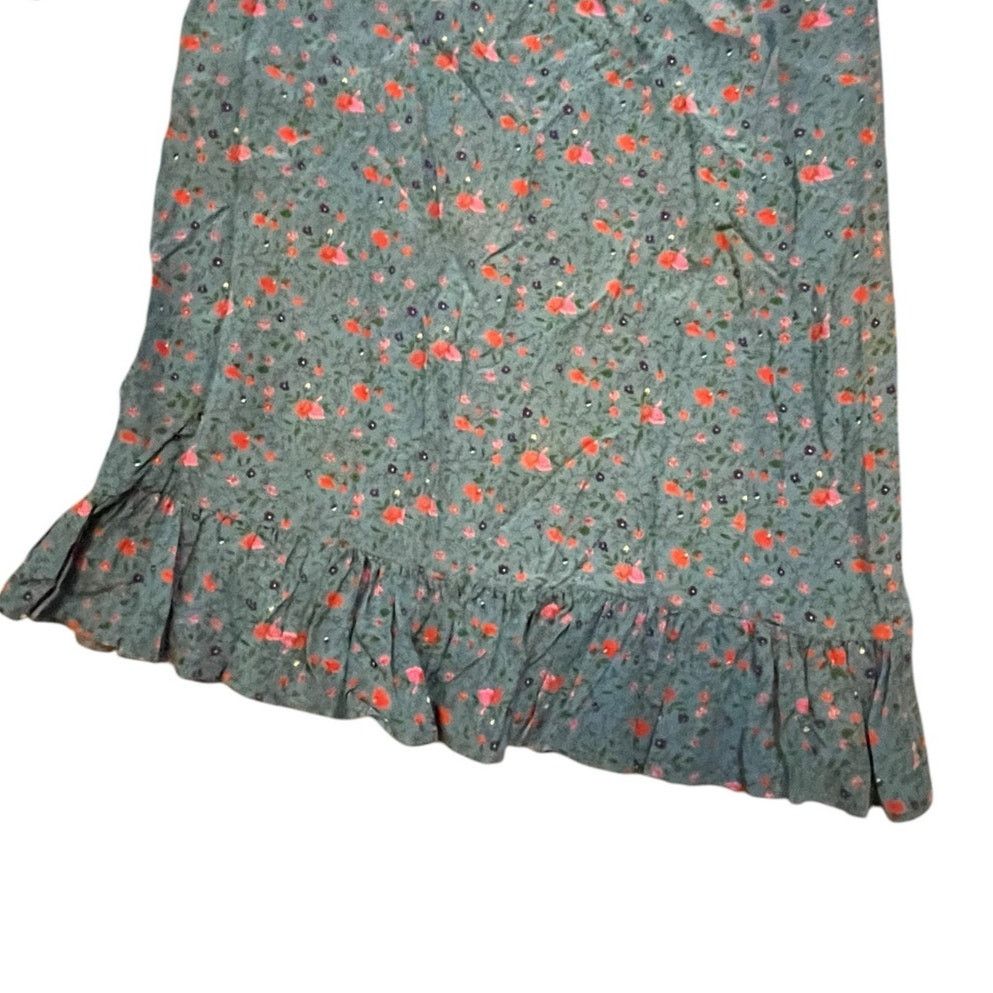 Emanuel Ungaro Emanuel Ungaro Blue Floral Ruffled V-Neck Dress Size M Size M / US 6-8 / IT 42-44 - 9 Thumbnail