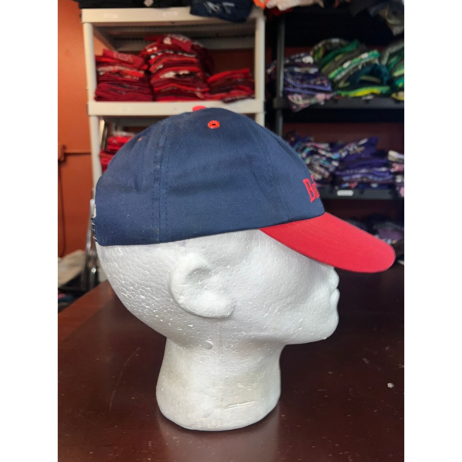 Budweiser Vintage Budweiser Snapback Blue Red Logo Hat Cap Headwear Size ONE SIZE - 6 Thumbnail