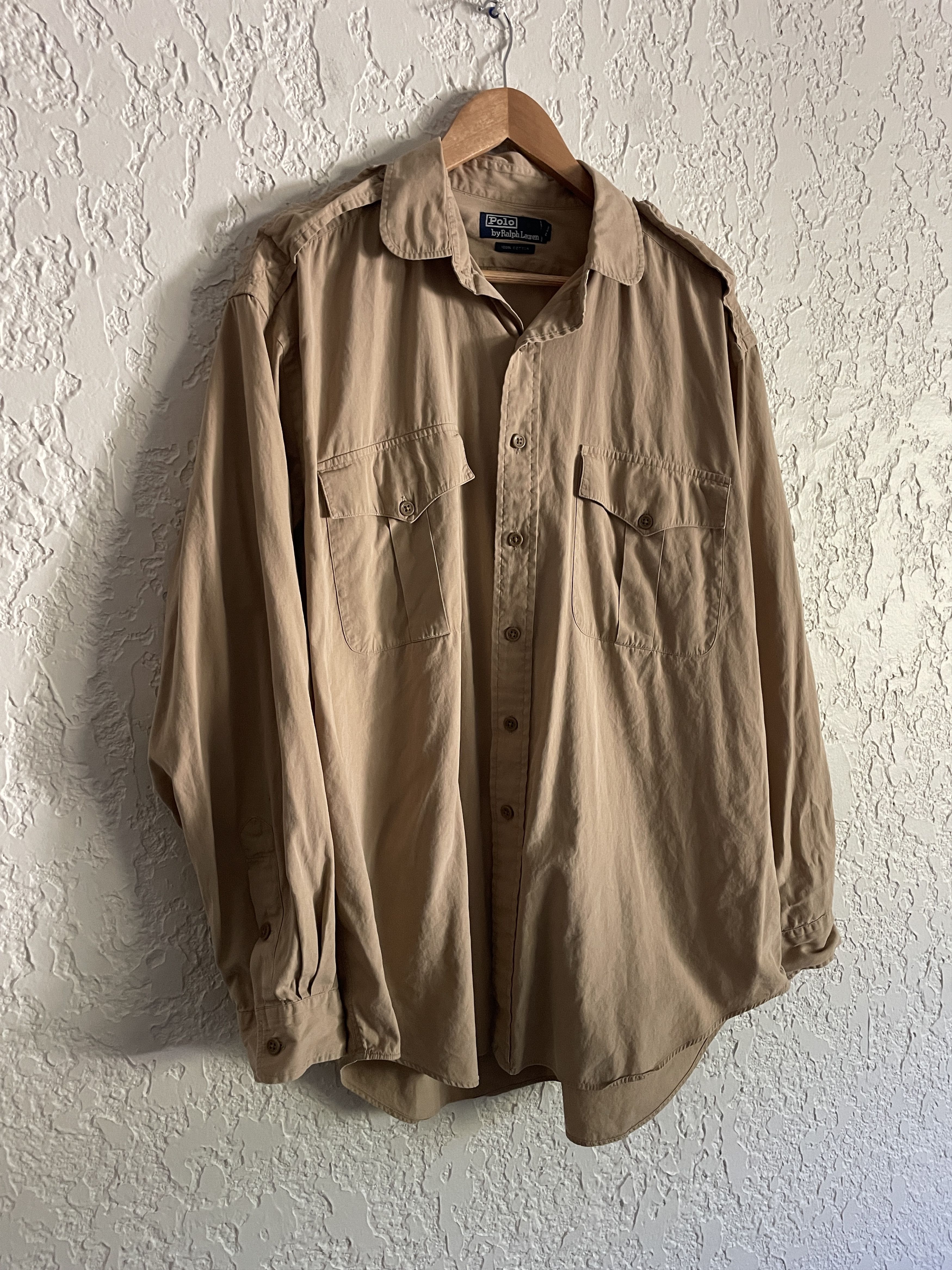 Polo Ralph Lauren 🔥 POLO RALPH LAUREN® Rare 90s Military Button Work Shirt Size US XL / EU 56 / 4 - 2 Thumbnail