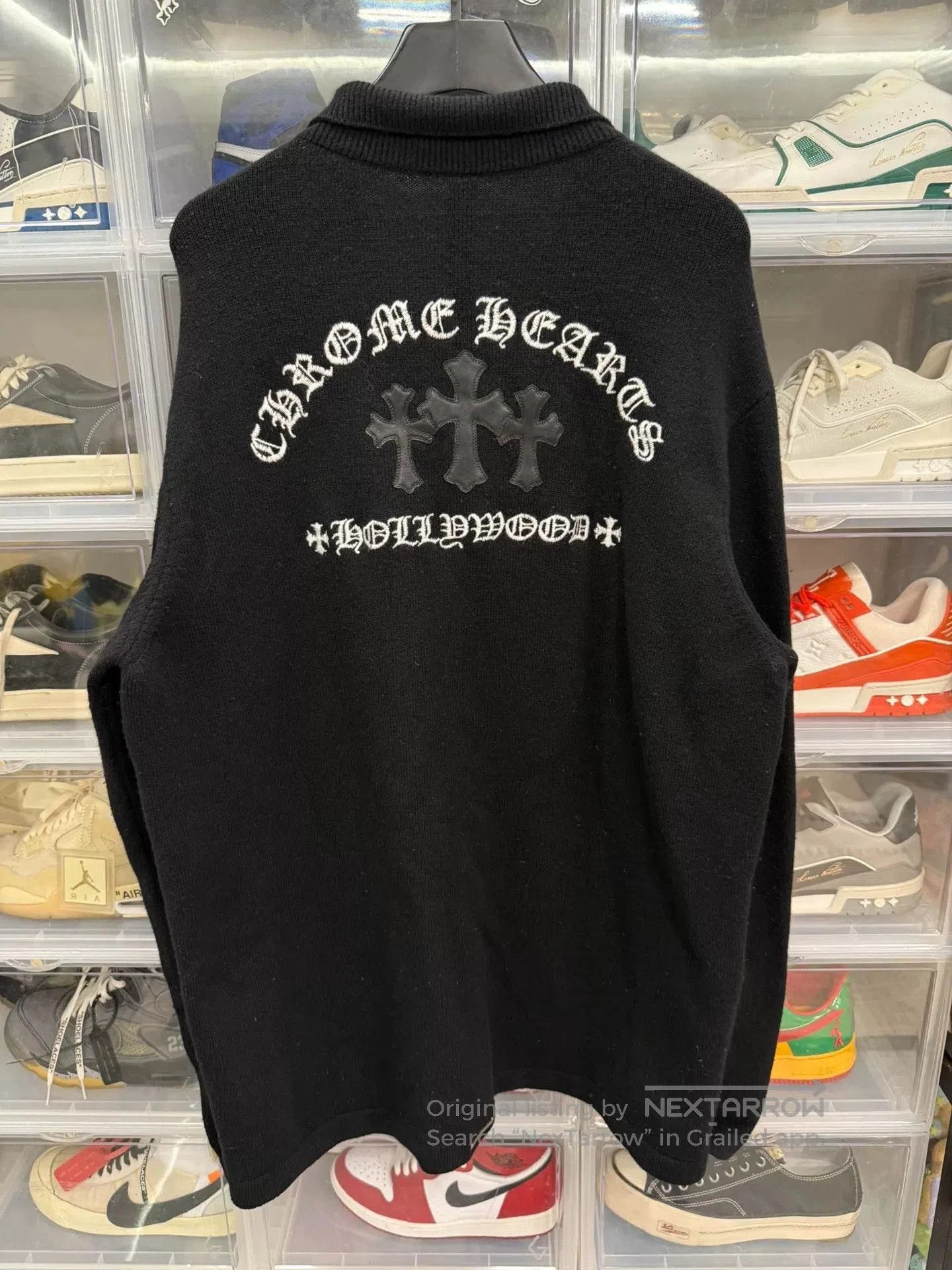Chrome Hearts Chrome Hearts Cross Leather Patch Cashmere Cardigan. Size US XL / EU 56 / 4 - 3 Thumbnail
