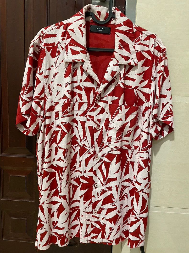 Amiri Amiri Maple leaf short-sleeved shirt 2501-Nextarrow Size US M / EU 48-50 / 2 - 1 Thumbnail