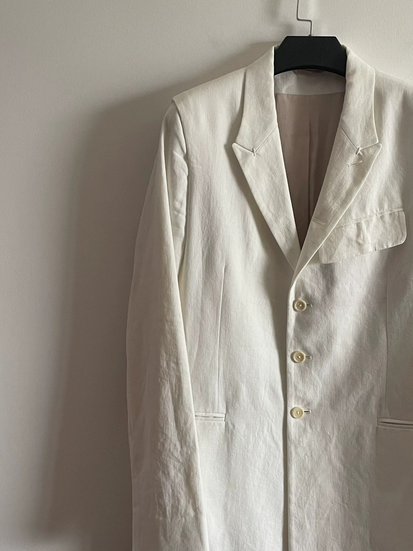 Ann Demeulemeester White Long Tailored Coat Size US XXS / EU 40 - 2 Thumbnail