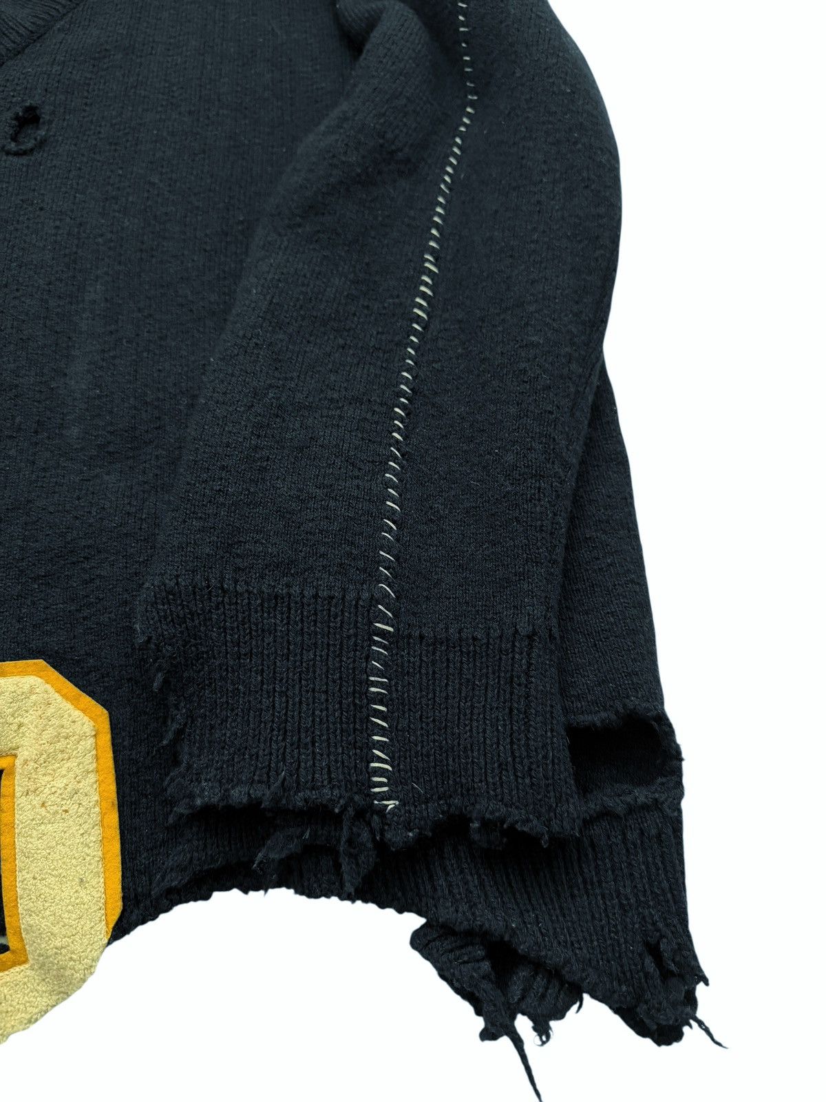 Raf Simons GRAIL 2016 Oversized Navy Varsity Distressed Sweater Size US XXL / EU 58 / 5 - 10 Thumbnail