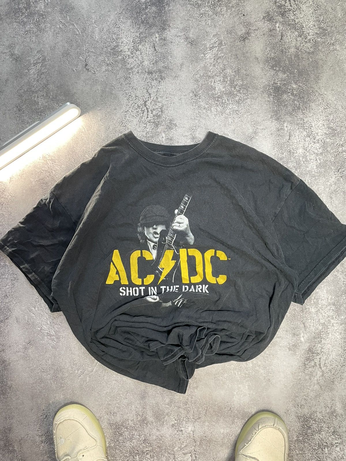 AC/DC Vtg ACDC Shot In The Dark THRASED BOXY Fit Tee Y2K 00s Size US XXL / EU 58 / 5 - 1 Thumbnail