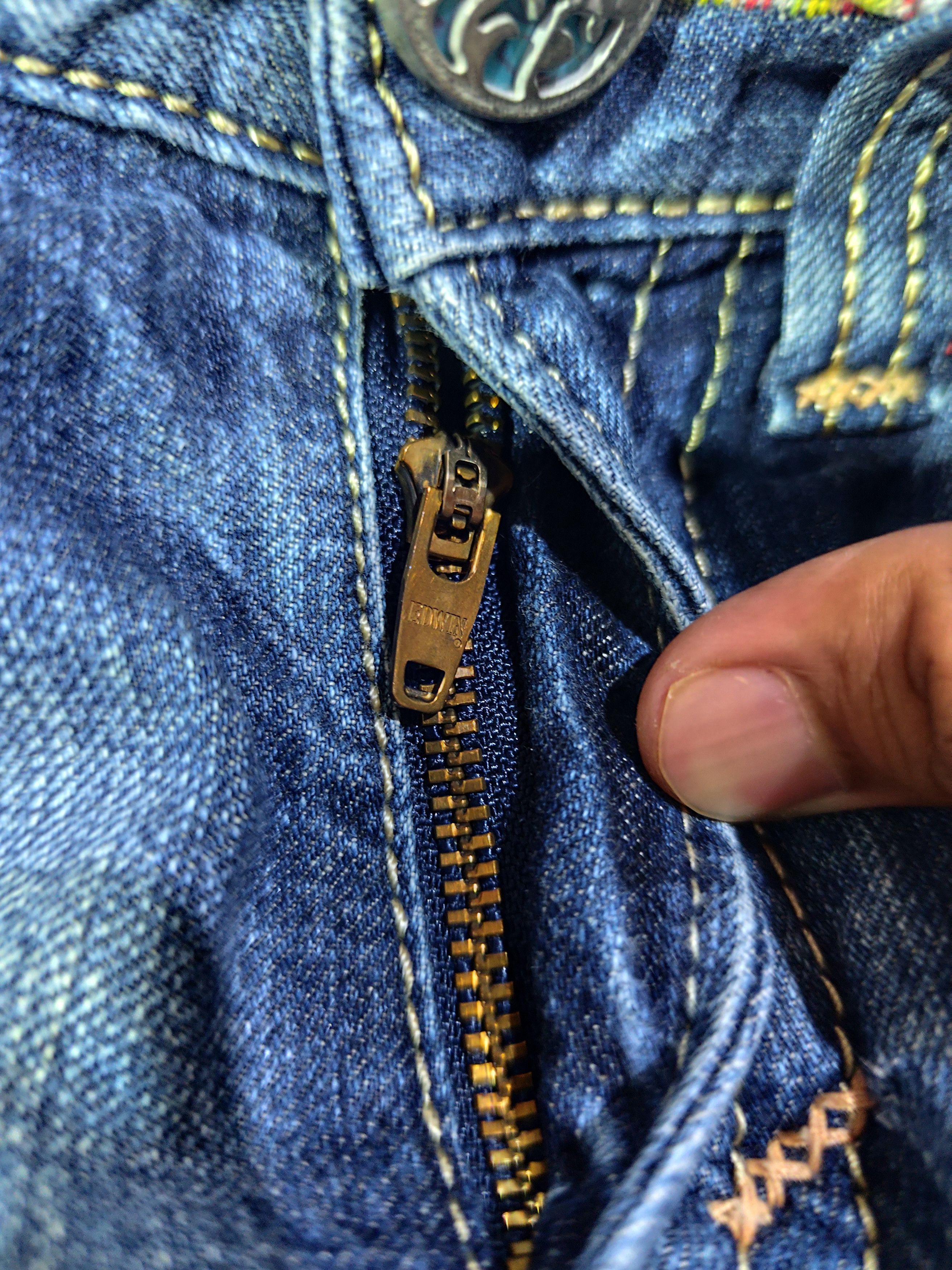 Beauty Beast × Edwin × If Six Was Nine Vintage Edwin 503 Blue Trip Washed Denim J017 Size 26" / US 2 / IT 38 - 7 Thumbnail