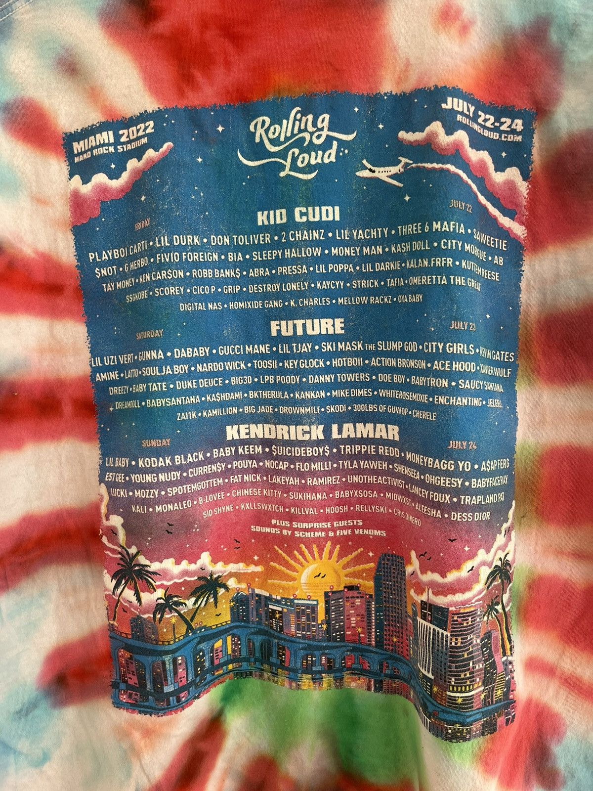 Rap Tees Rolling Loud Miami 2022 Tour T-Shirt Size US XL / EU 56 / 4 - 7 Thumbnail