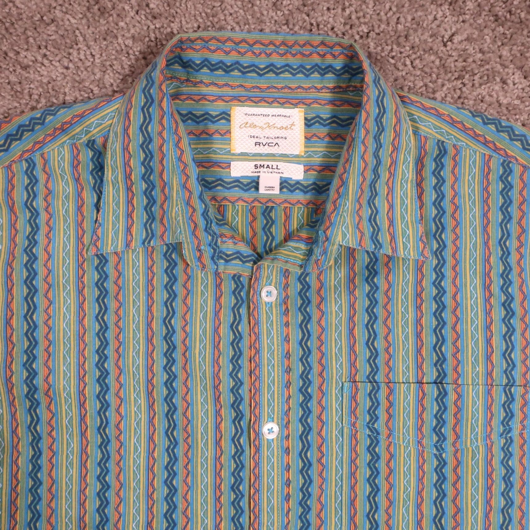 RVCA RVCA Button Up Shirt Mens S Multicolor Teal Aztec Southwest Designer Alex Knost Size US S / EU 44-46 / 1 - 3 Thumbnail