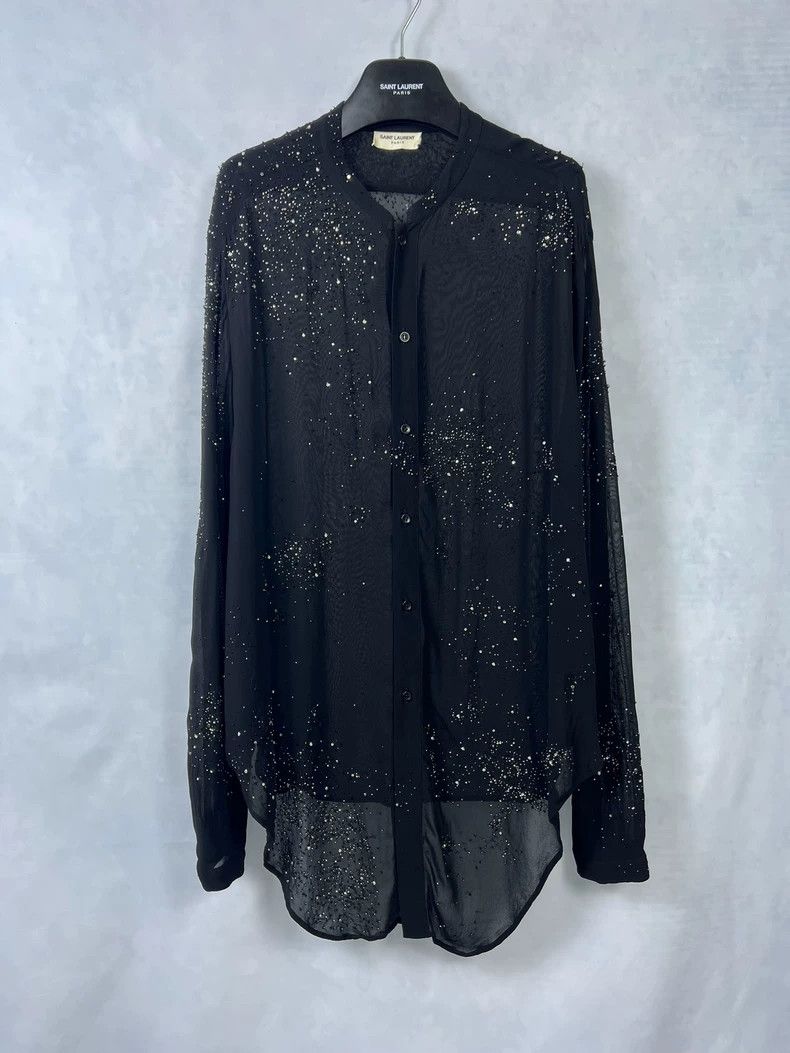 Yves Saint Laurent Saint Laurent size 39 20ss Organza Rhinestone Galaxy Shirt Size US M / EU 48-50 / 2 - 3 Thumbnail