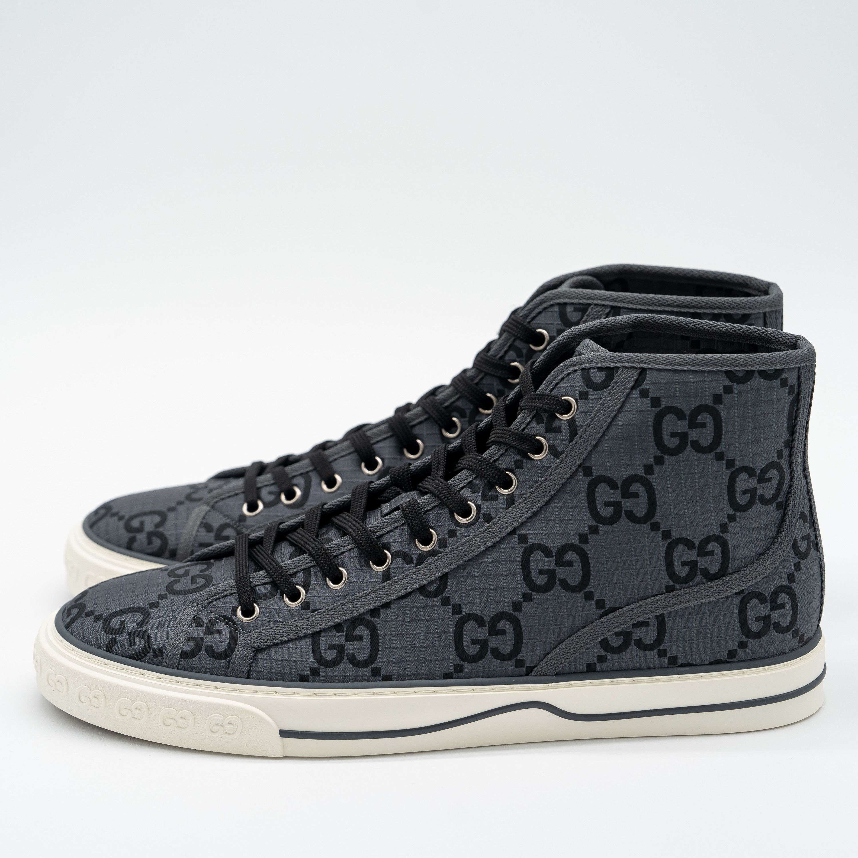 Gucci 12.5 US Gucci Tennis 1977 Black Grey High Sneakers Ripstop Size US 12.5 / EU 45-46 - 4 Thumbnail