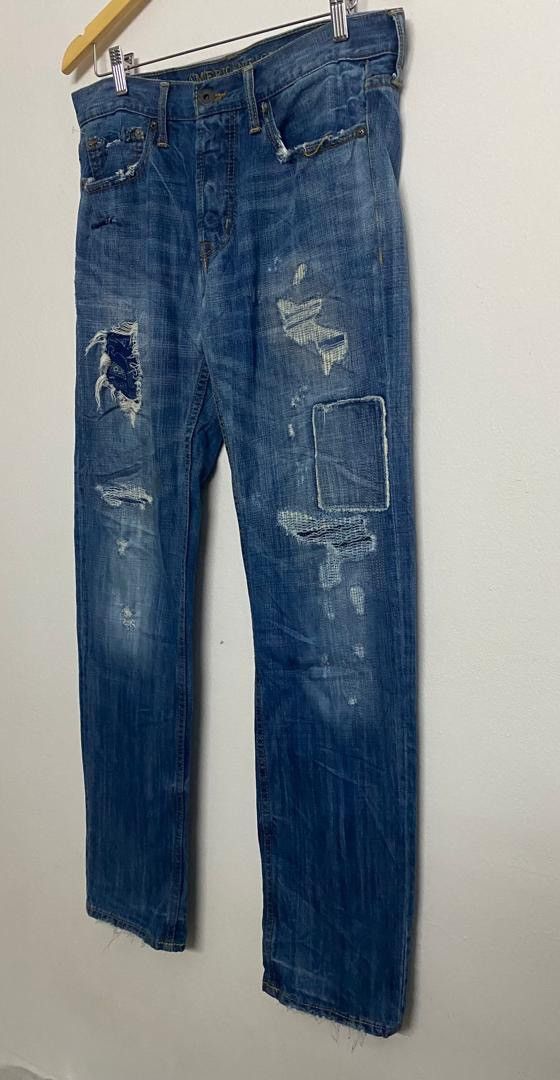 American Eagle Outfitters American Eagle Distressed Patchwork Denim Jeans Grunge Boro Size US 33 - 5 Thumbnail